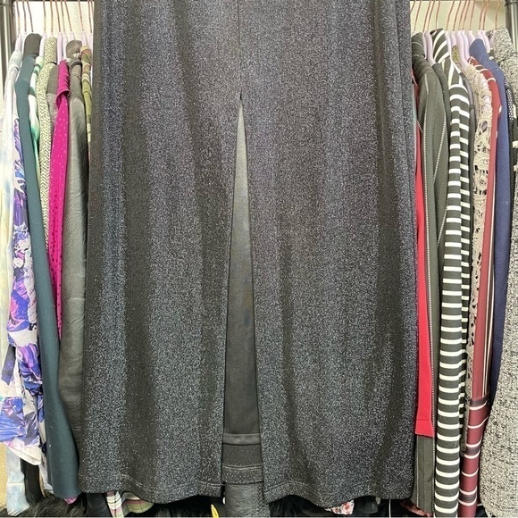 DAVID Meister Black Backless Drape Spaghetti Strap Halter Slinky Maxi Dress - Picture 8 of 9